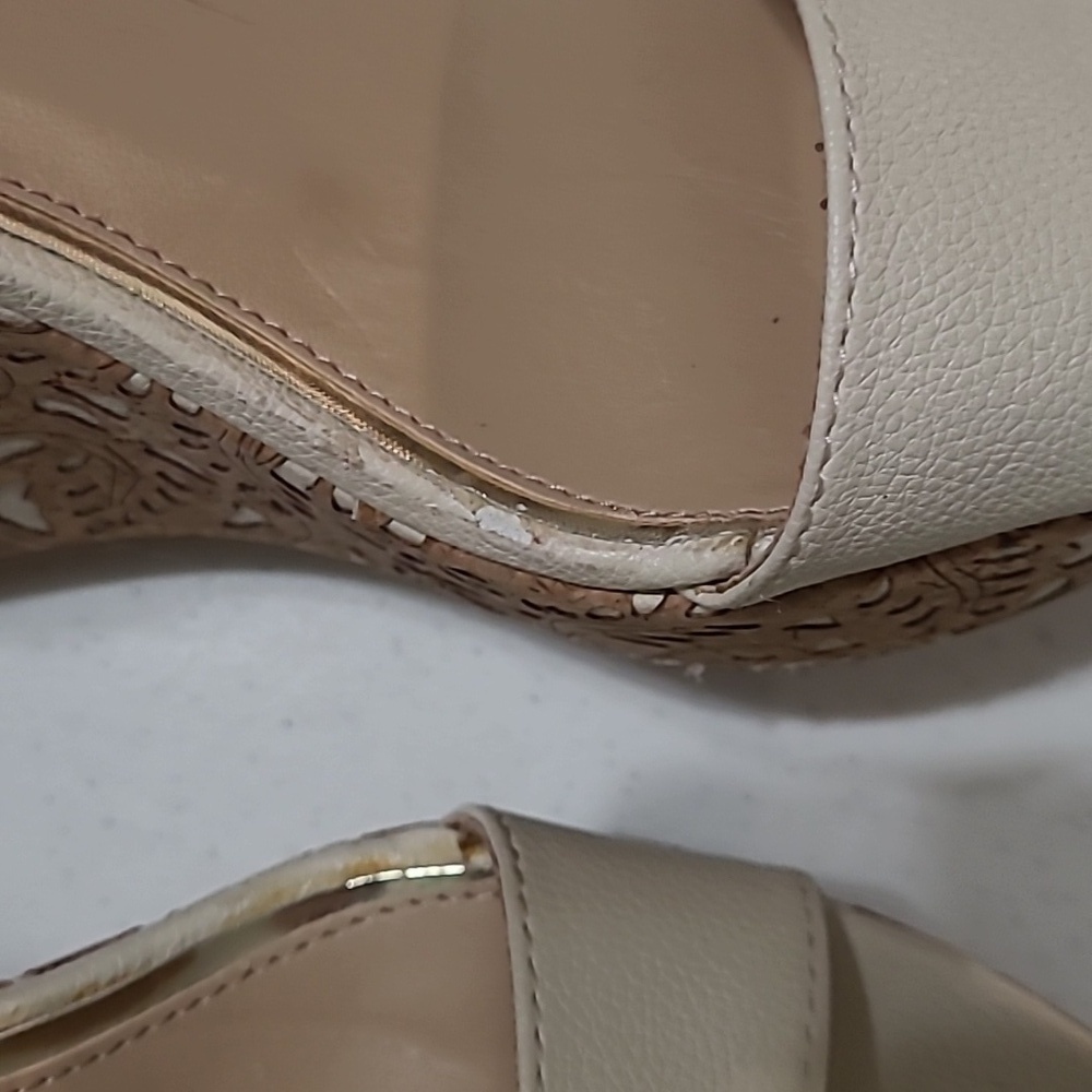 Jessica Simpson Cork & Cream Platform Wedge Sandals size 11 - Picture 14 of 16